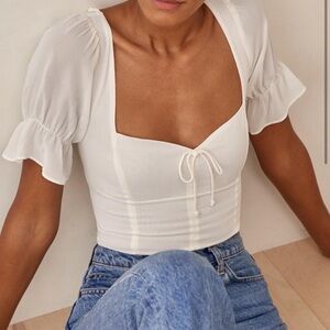 Reformation Develan Top White Size 6